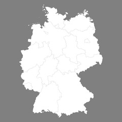 High quality map Germany with borders of the regions