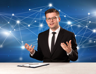 Businessman sitting at a desk
