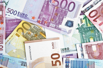 Obraz na płótnie Canvas many banknotes euro