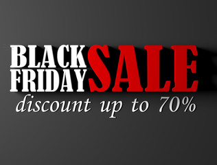 Black Friday banner with 70 percent discount