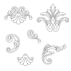 Vintage baroque ornament, corner. Retro pattern antique style acanthus. Decorative design element filigree calligraphy vector. - stock vector