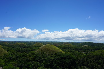 Fototapeta na wymiar chocolate hills in Bohol Island, Philippines