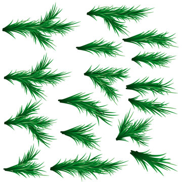 Green Christmas tree cut-out isolated shape constructor
