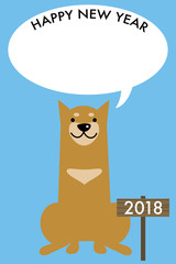 年賀状2018　犬