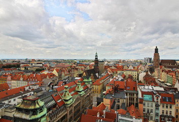 Naklejka na ściany i meble Vista aérea de Wroclaw, Polonia