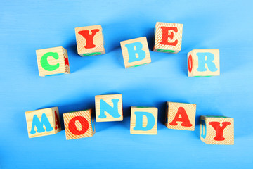 cubes with the inscription "cyber Monday"