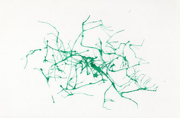 Abstract watercolor on paper. Background green neurons