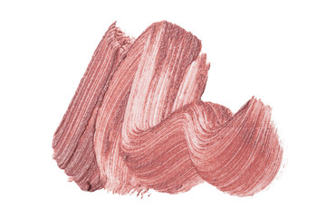 smeared foundation natural make up on white background