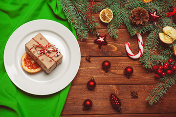 Christmas table place setting