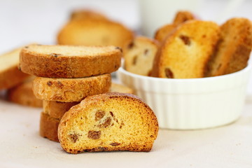 Homemade delicious cookies biscotti with berries