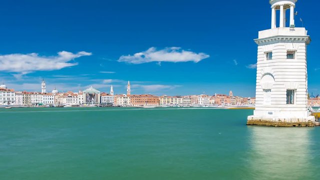 Venice Panorama timelapse with Doge's Palace, Santa Maria della Visitazione seen from the bell tower of the St. George
