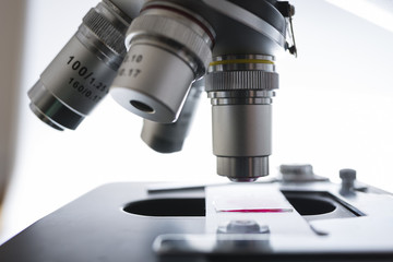 lab microscope in the detail - science concept