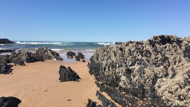 Beach with rocks in Almograve Alentejo Portugal