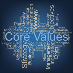 Core Values word cloud, vector