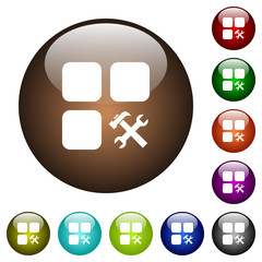 Component tools color glass buttons