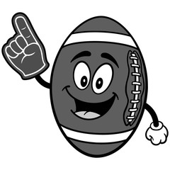 Football Mascot with Foam Finger Illustration