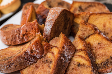 Tasty homemade traditional fruit cake
