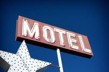 vintage neon motel sign