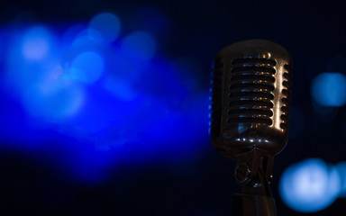Fototapeta na wymiar Retro microphones to perform jazz songs