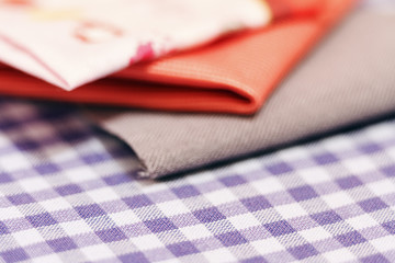 Background of different tissues close-up. Abstract background.