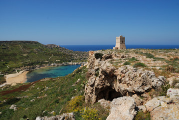 Fototapeta na wymiar Lipija tower sur l'île de Malte