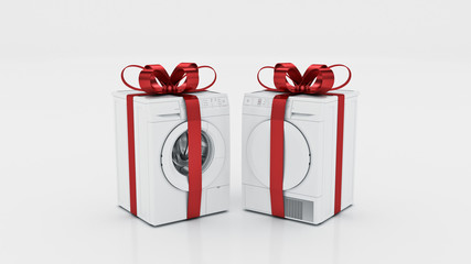 washing machine. concept discounts. 3d rendering