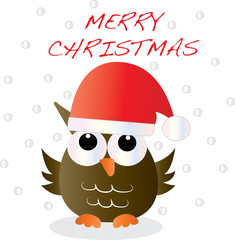 merry christmas greeting with a cute owl
header banner or card