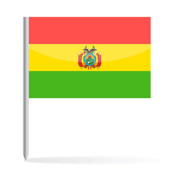 Bolivia Flag Pin Vector Icon