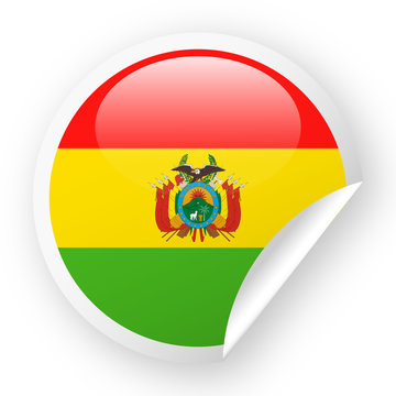Bolivia Flag Vector Round Corner Paper Icon