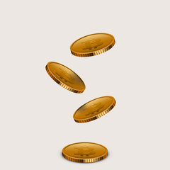 Vector modern falling money bitcoin background.