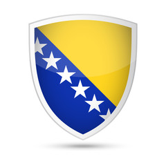 Bosnia and Herzegovina Flag Vector Shield Icon