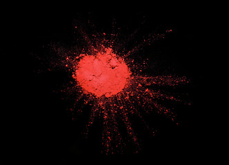 Broken and scattered eye shadow isolated background