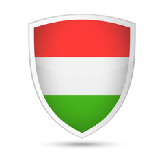 Hungary Flag Vector Shield Icon