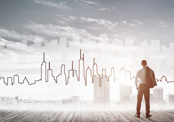 Motivation and inspiration concept with modern cityscape and bus