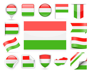 Hungary Flag Vector Set