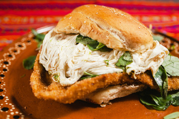 Cemita Poblana Mexican food from Puebla city traditional bread