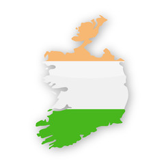 Ireland Flag Country Contour Vector Icon