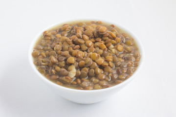Cooked Lentil in a bowl