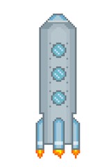 rocket pixel art