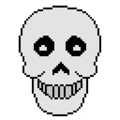 skull pixel art icon