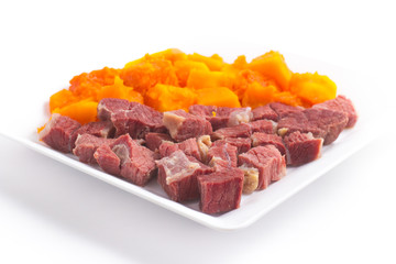 Brazilian Jaba com Jerimum. Jerked beef or Dry Meet with Pumpkin