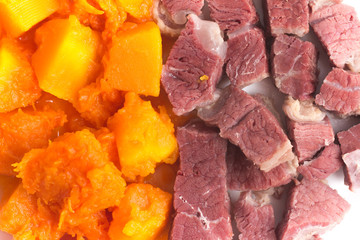 Brazilian Jaba com Jerimum. Jerked beef or Dry Meet with Pumpkin