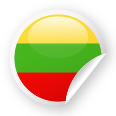 Lithuania Flag Vector Round Corner Paper Icon