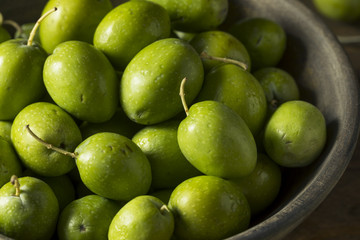 Raw Green Organic Fresh Olives