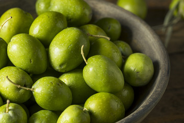 Raw Green Organic Fresh Olives