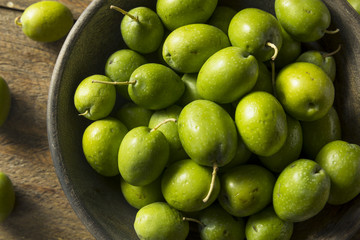 Raw Green Organic Fresh Olives