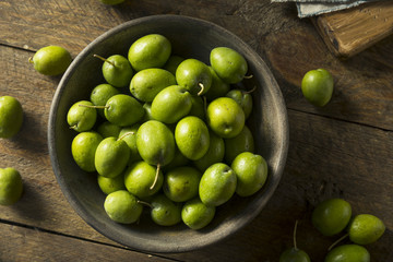 Raw Green Organic Fresh Olives