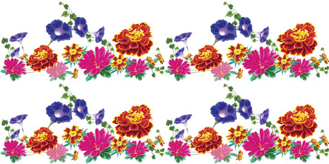 flowers 3 seamless marigold