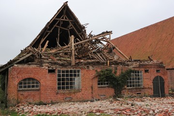 collapsed roof