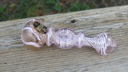 glass pipes smoking outdoors 